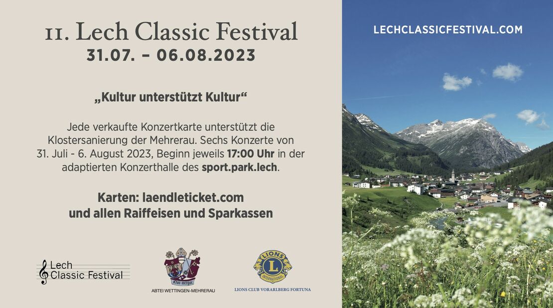 Kultur unterstützt Kultur - Mehrerau_Lech Classic Festival